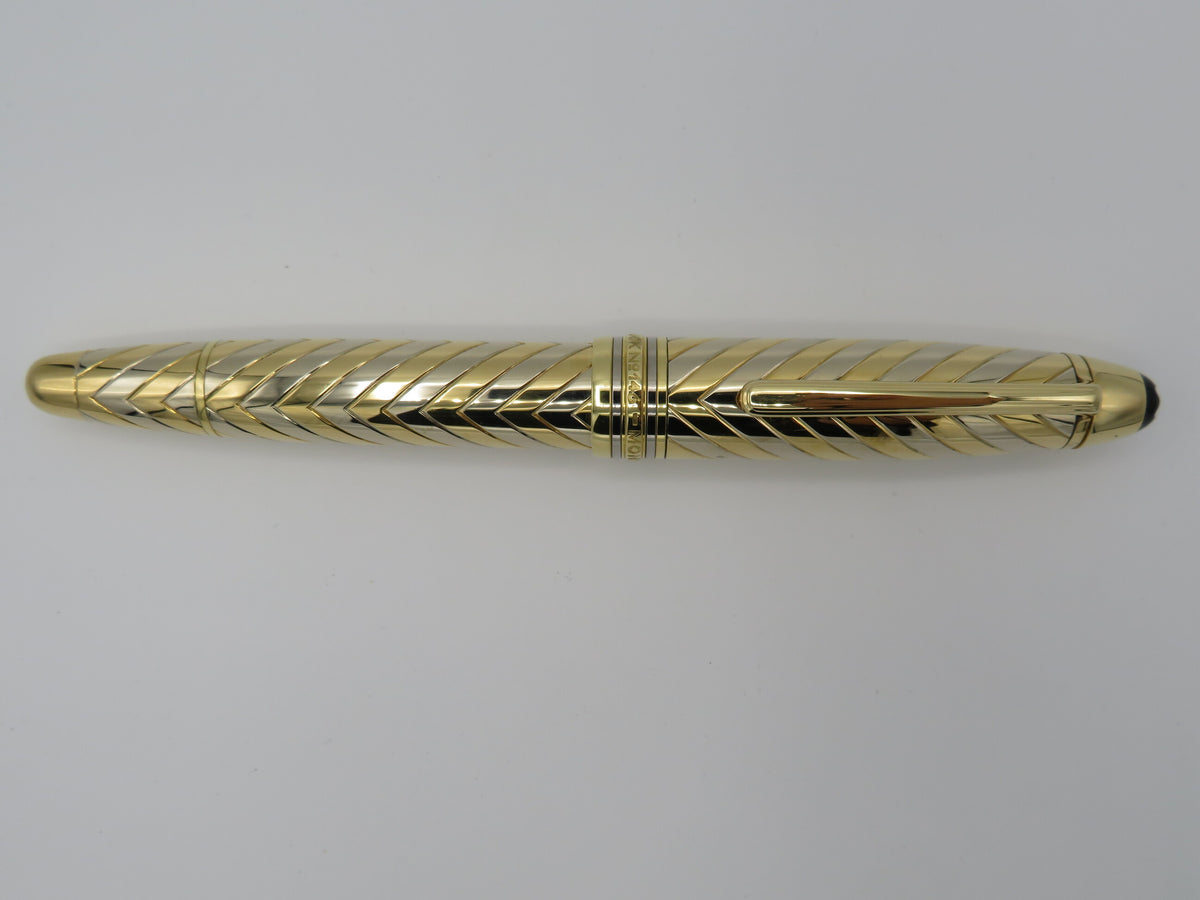 Montblanc 146 Chevron Solid Gold fountain pen Pen Lover Boutique