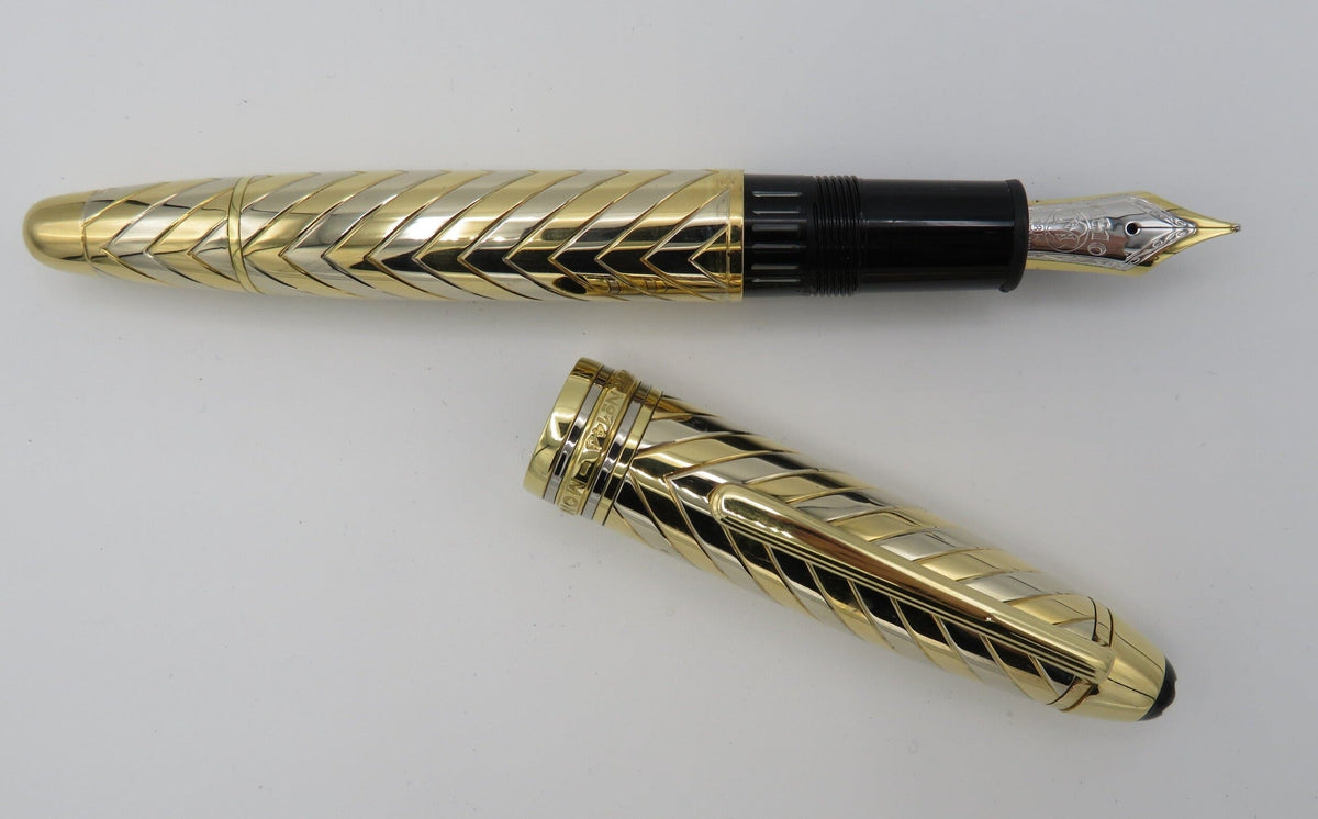 Montblanc 146 Chevron Solid Gold fountain pen Pen Lover Boutique