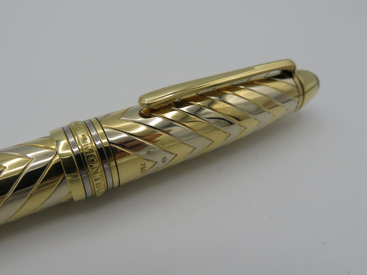 Montblanc 146 Chevron Solid Gold fountain pen Pen Lover Boutique